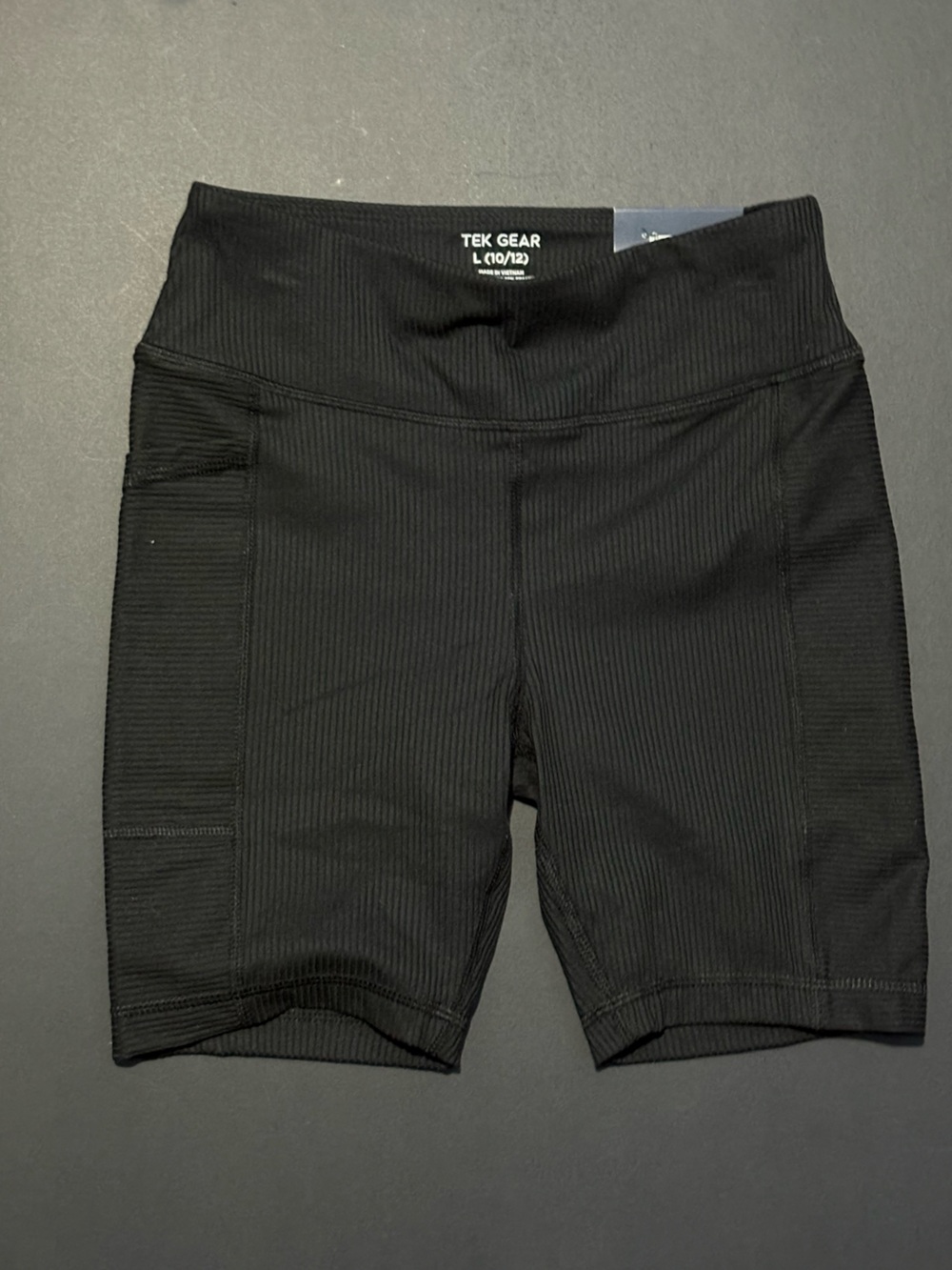 tek gear Black Ribbed Kids Shorts